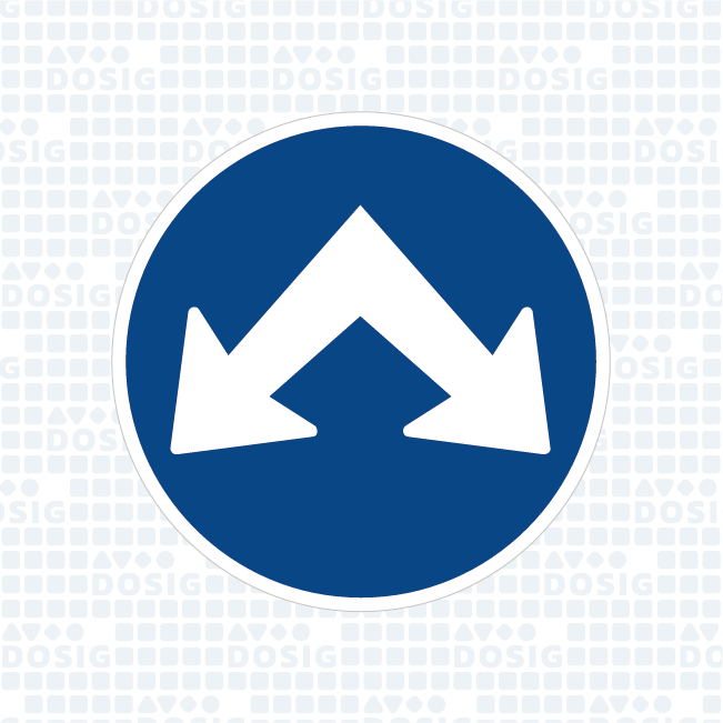 Přikázaný směr objíždění vpravo a vlevo