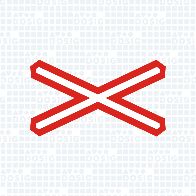 Výstražný kříž pro žel. př. jednokolejný